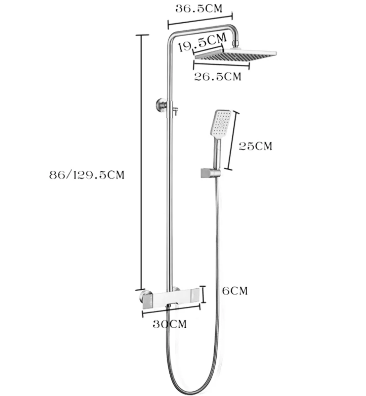Colonne de douche et bain gris brossé - Image 9