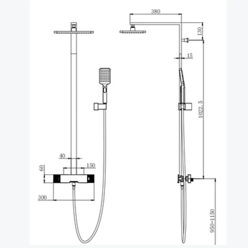 Colonne de douche et bain gris brossé - Image 14