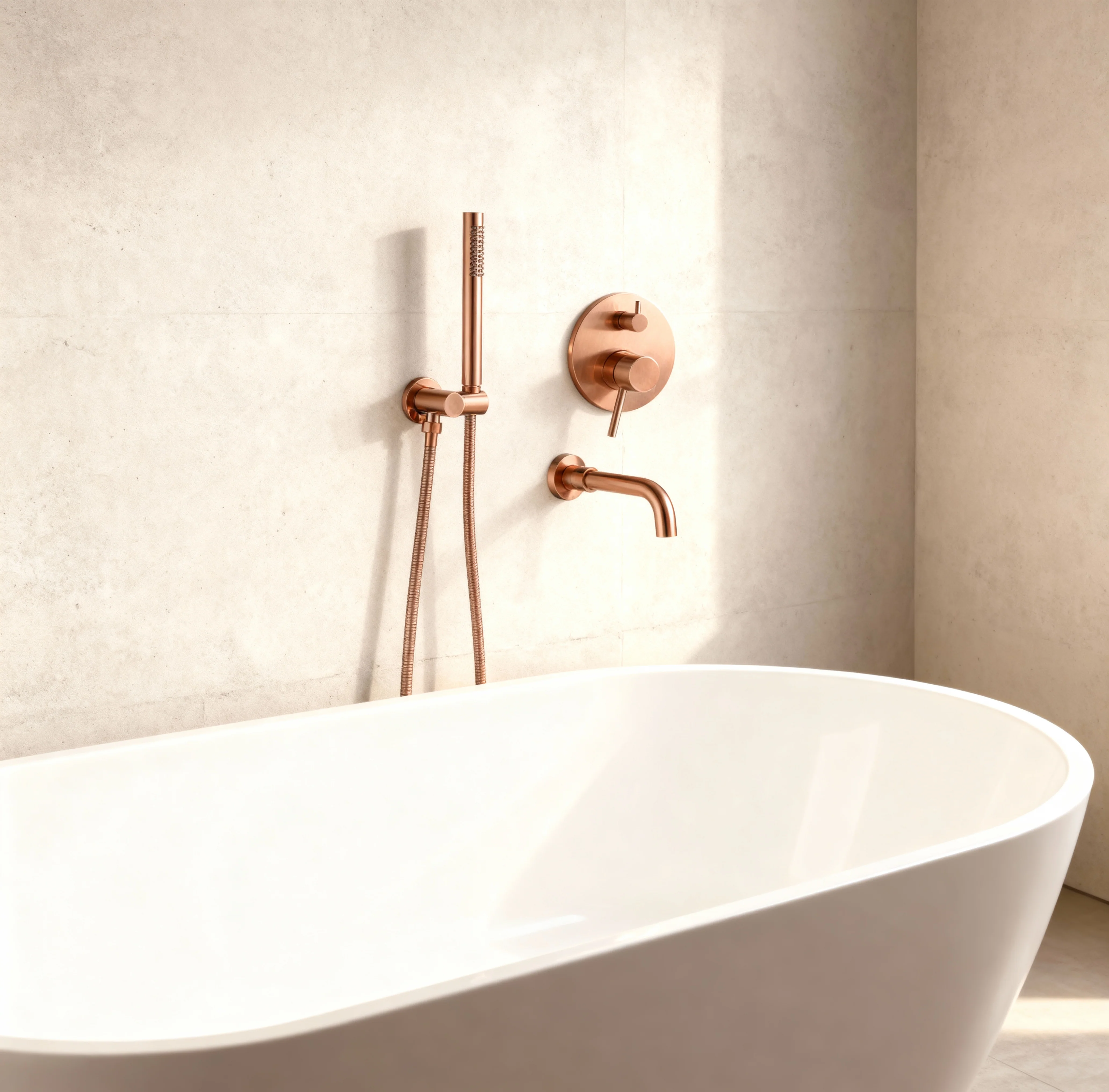 Ensemble de bain encastré or rose brossé - Image 3