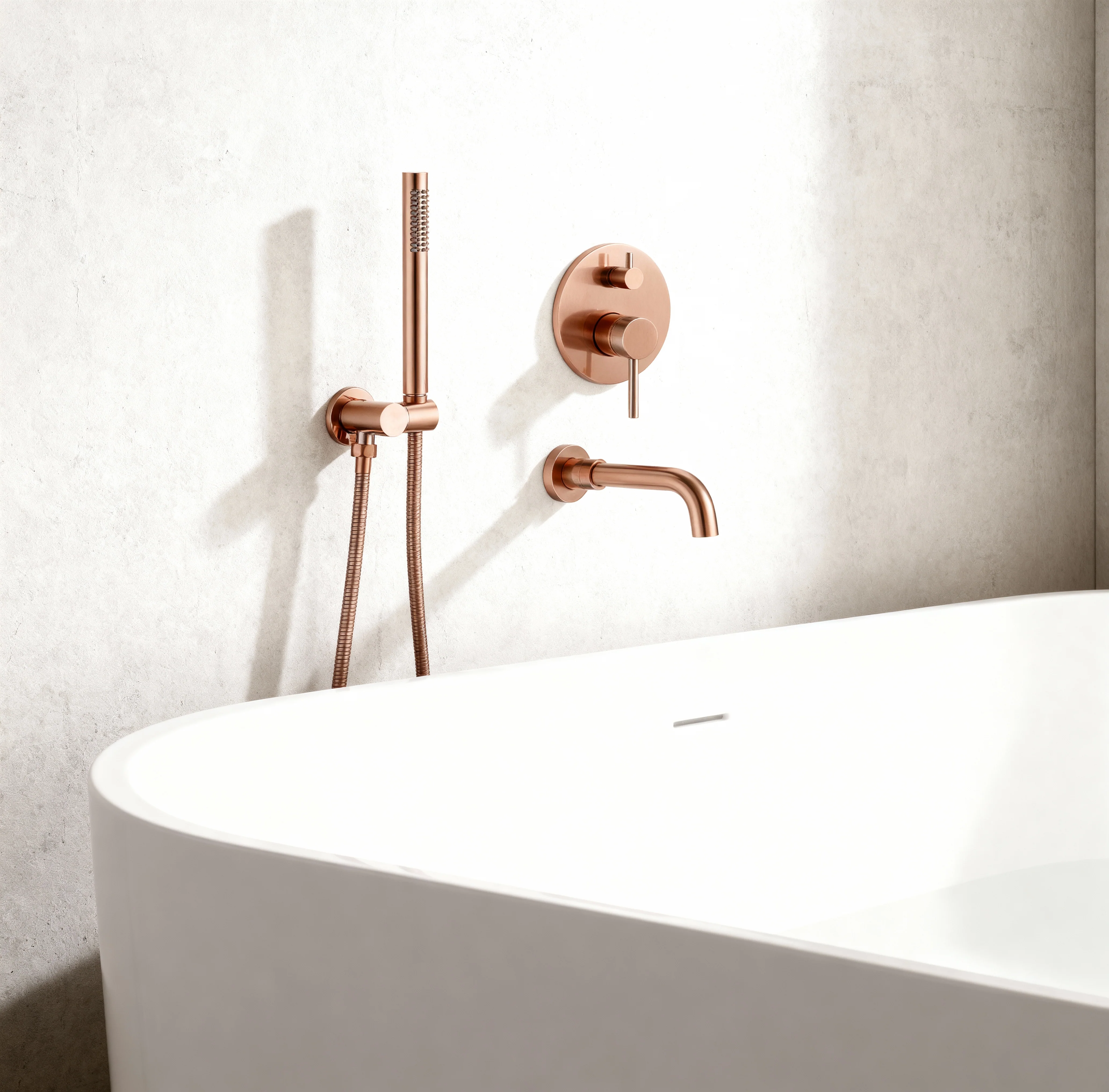 Ensemble de bain encastré or rose brossé - Image 4