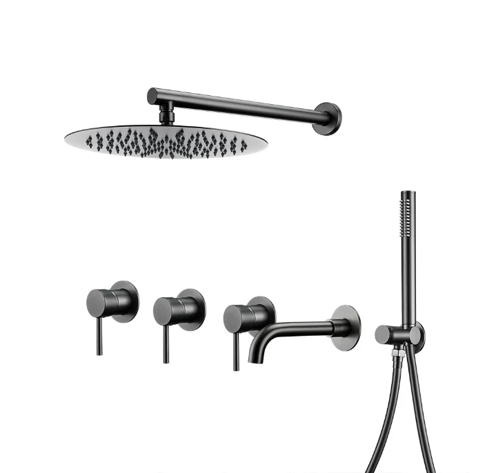 Colonne de douche & bain encastré gris brossé - Image 4