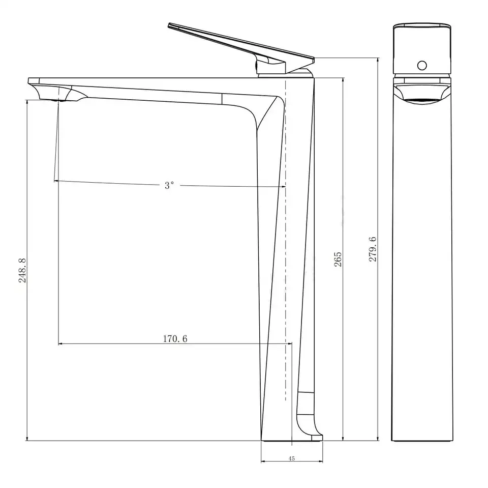 Mitigeur de salle de bain chromé - Image 6