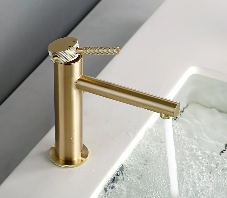 Mitigeur de salle de bain or brossé - Image 3