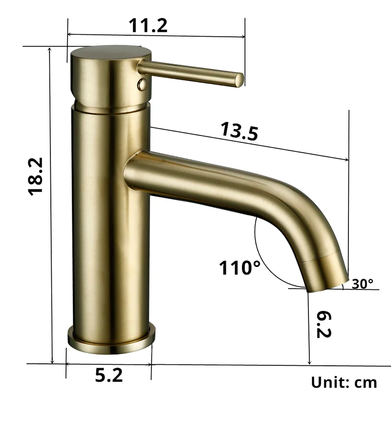 Mitigeur de salle de bain or brossé - Image 5