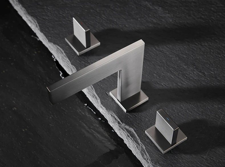 Robinet de salle de bain gris brossé - Image 3