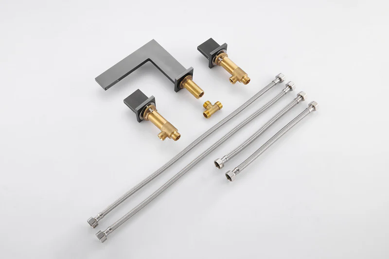 Robinet de salle de bain gris brossé - Image 9
