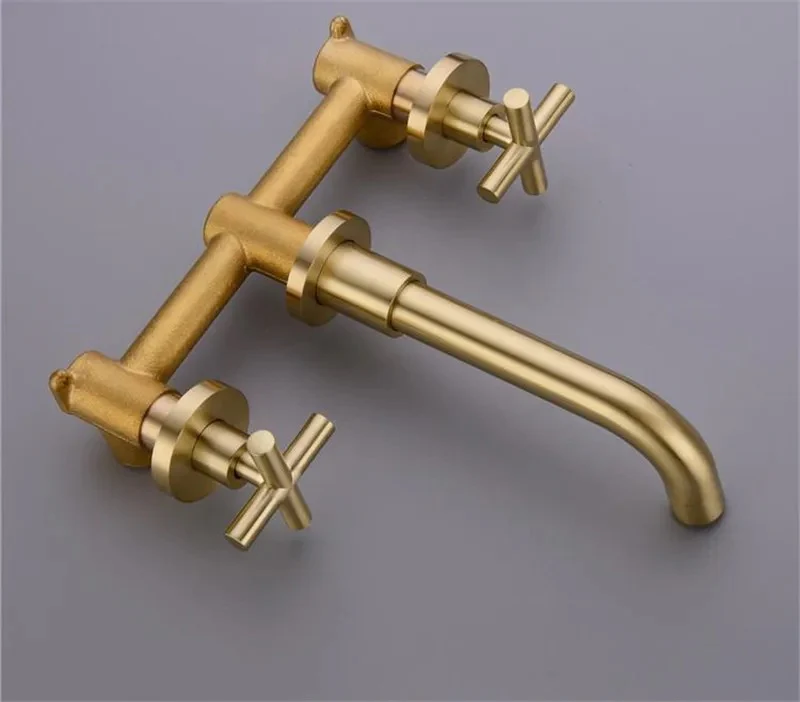 Robinet de lavabo encastré or brossé - Image 5
